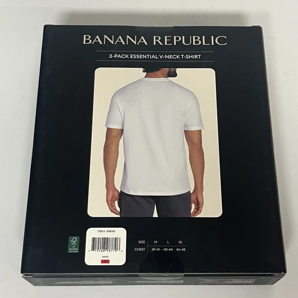 3 Pack Banana‎ Republic Mens Vee Short Sleeve V Neck Premium Wash T-Shirts Fit M